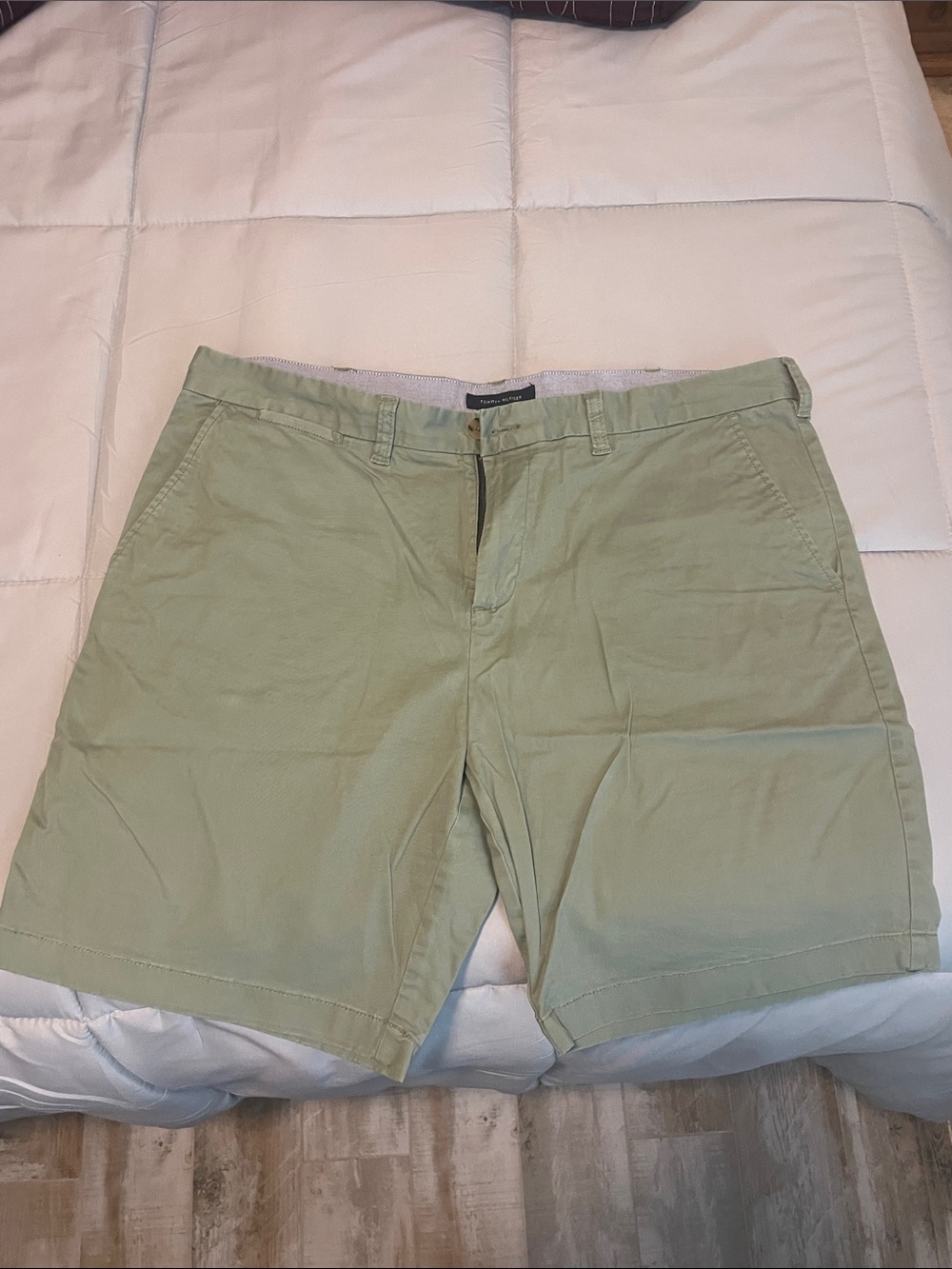 Tommy Hilfiger Light Green Flat Front Chino Shorts